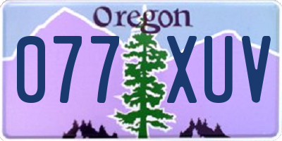 OR license plate 077XUV