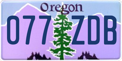 OR license plate 077ZDB