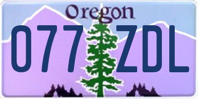 OR license plate 077ZDL