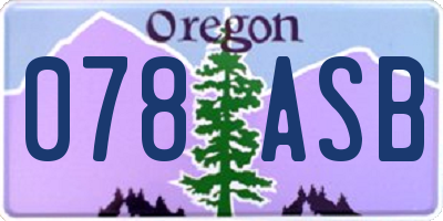 OR license plate 078ASB
