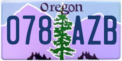 OR license plate 078AZB