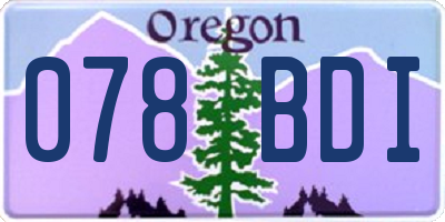 OR license plate 078BDI