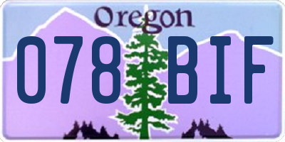 OR license plate 078BIF