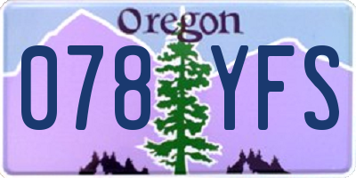 OR license plate 078YFS