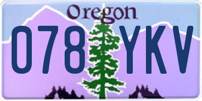 OR license plate 078YKV