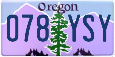 OR license plate 078YSY