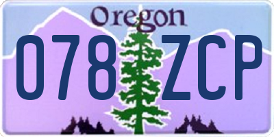 OR license plate 078ZCP