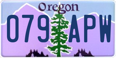 OR license plate 079APW