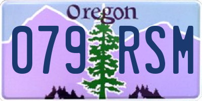 OR license plate 079RSM
