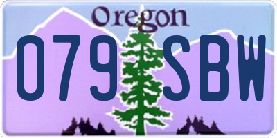 OR license plate 079SBW