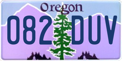 OR license plate 082DUV