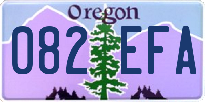 OR license plate 082EFA