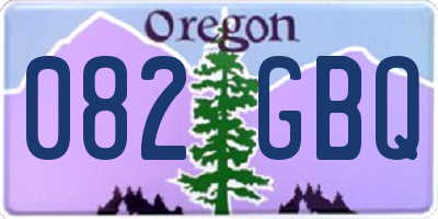 OR license plate 082GBQ