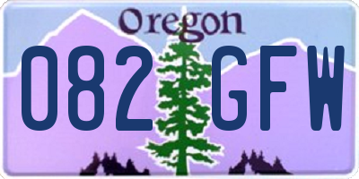 OR license plate 082GFW