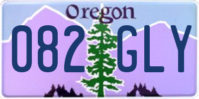 OR license plate 082GLY