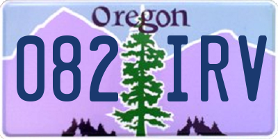 OR license plate 082IRV
