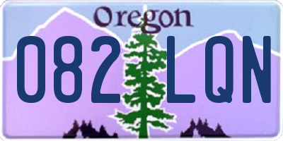 OR license plate 082LQN