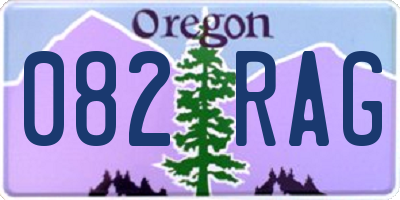 OR license plate 082RAG