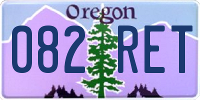 OR license plate 082RET