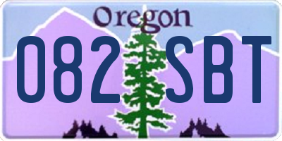 OR license plate 082SBT