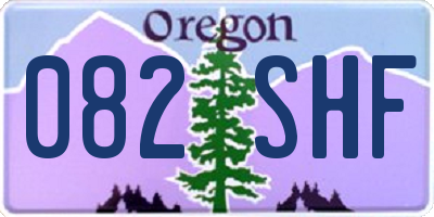 OR license plate 082SHF