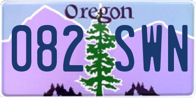 OR license plate 082SWN