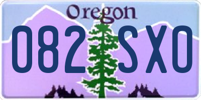 OR license plate 082SXO