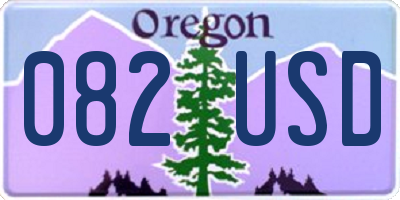 OR license plate 082USD