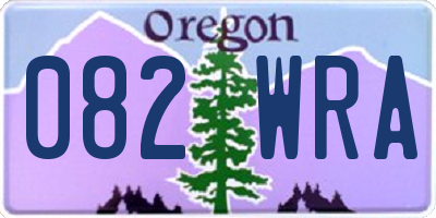 OR license plate 082WRA
