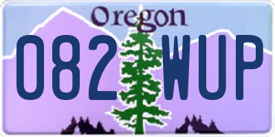 OR license plate 082WUP