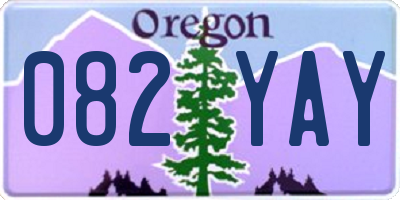 OR license plate 082YAY