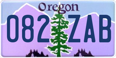 OR license plate 082ZAB
