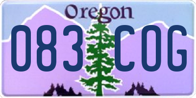 OR license plate 083COG
