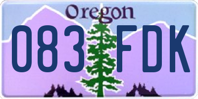 OR license plate 083FDK