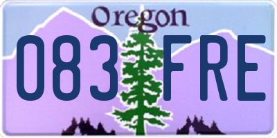 OR license plate 083FRE