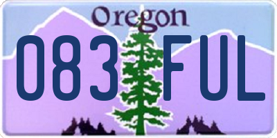 OR license plate 083FUL