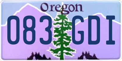 OR license plate 083GDI