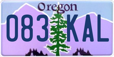 OR license plate 083KAL
