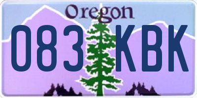 OR license plate 083KBK