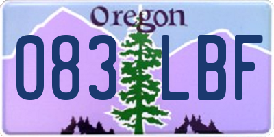 OR license plate 083LBF