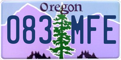 OR license plate 083MFE