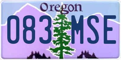 OR license plate 083MSE