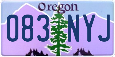 OR license plate 083NYJ