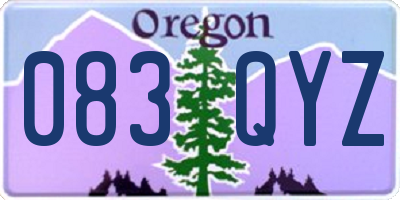 OR license plate 083QYZ