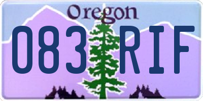 OR license plate 083RIF