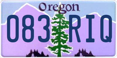 OR license plate 083RIQ