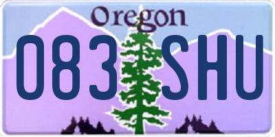 OR license plate 083SHU