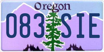 OR license plate 083SIE