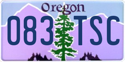OR license plate 083TSC