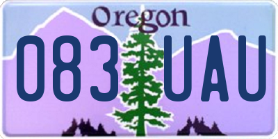OR license plate 083UAU